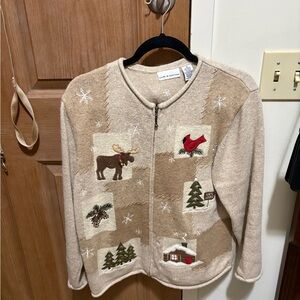 Kohl's Beige and Cream Winter Cardigan